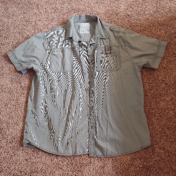 MO7 apparel mens short sleeve button down shirt - Picture 1 of 5